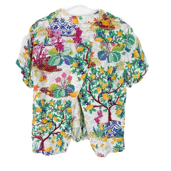 NWT Anthropologie Maeve Classic Surf Shirt Linen Blend Lemons Size Small S NEW - Picture 9 of 13